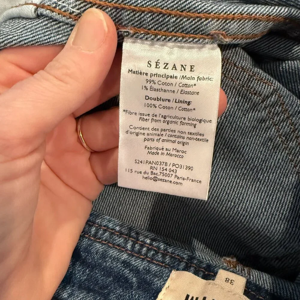 Sezane Blue Women's Jeans size EU 38 - Picture 5 of 5